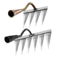 thumbnail image 1 of DOLITY 2Pcs Heavy Duty Weeding Hoe Rake Harrow Lawn Leveling Soil Loosening for Working 6 Tooth Brass 4 Tooth, 1 of 9