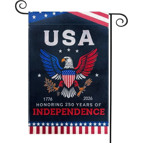 250th Anniversary Garden Flag, Double-Sided 1776-2026 Commemorative Yard Banner, 12 x 18 Inch