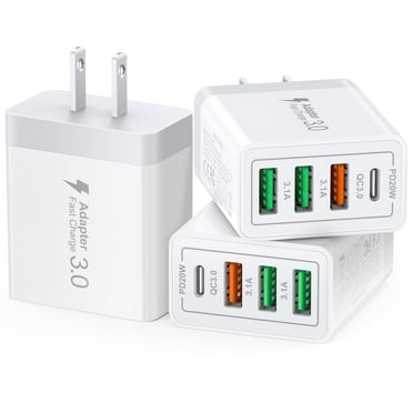 TAOHAI 3PC 40W USB C Charger Adapter, 4 Port Fast Plug Charging Block for iPhone 16/15/14/13 Pro Max, iPad Pro, Apple Watch