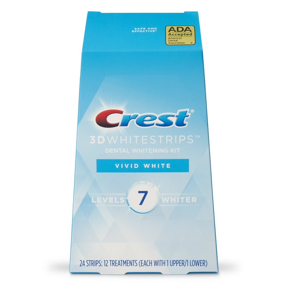 Crest 3D Whitestrips Vivid White Teeth Whitening Kit, 24 Strips