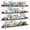 Black, variant on 48 Inch Floating Shelves for Wall Set of 4, Large White Picture Ledge Shelf for Living Room Photo Frames, Extra Long Wood Wall Shelves with Lip for Bedroom Hallway Office Nursery Kids Books