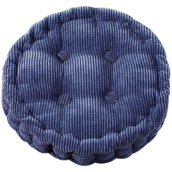 Namzi Round Thick Soft Chair Pads Warm Corduroy Cushions Tufted Seat Cushions Pillows Office Pad 15.7in（Blue）