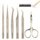 thumbnail image 4 of Pinzas para extensión de pestaas, pinzas para pestaas, sujeción fuerte, ergonómica, de alta precisión para injertar pestaas postizas LHCER Descripción de la referencia, 4 of 8