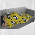 thumbnail image 6 of Animal Soft Flannel Fleece Throw Blanket, Smiling Panda Bear Heads and Little Heart on Yellow Background, Cozy Plush for Indoor and Outdoor Use, 70" x 90", Yellow White and Black, by Ambesonne, 6 of 6