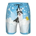 thumbnail image 4 of Kll Collie In Bathtub Men'S Casual Summer Beach Shorts Hawaiian Shorts With Pockets-Large, 4 of 9