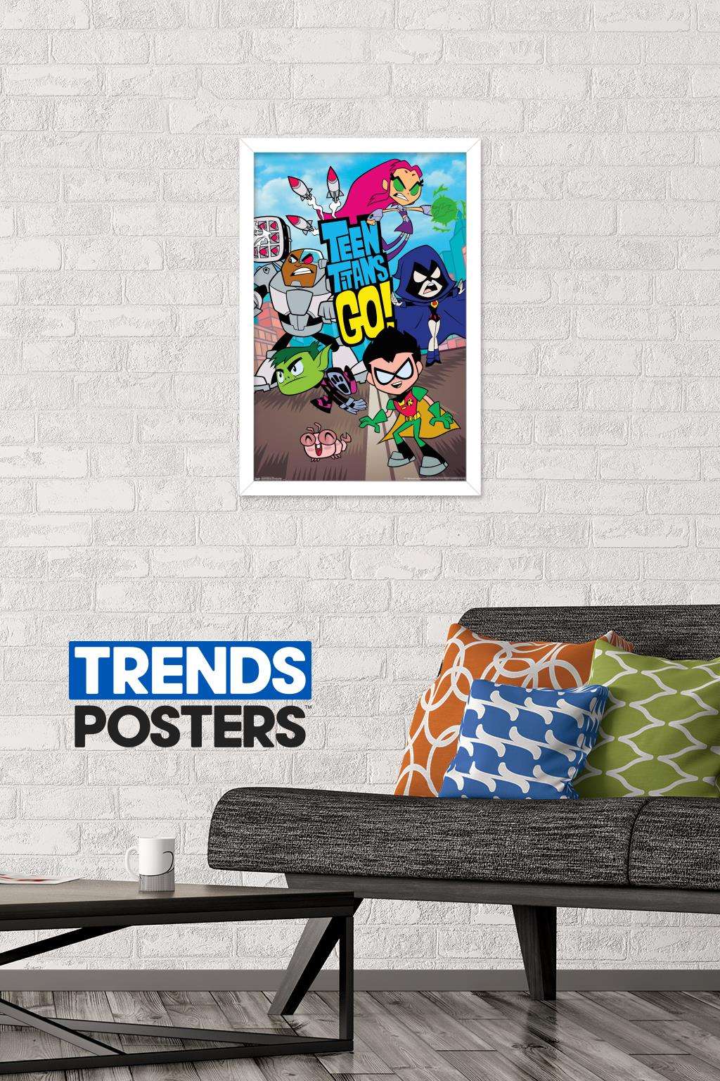 DC Comics TV - Teen Titans Go! - Group Wall Poster, 14.725" x 22.375", Framed