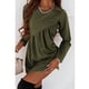thumbnail image 3 of Long Sleeve Tunic Dress, Pleated Breathable Casual Ruffle Loose Mini Dress Stylish Polyester For Dating ANGGREK Otros, 3 of 5