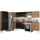 thumbnail image 1 of Cocina Integral Completa Esquinera Madesa 481cm Emilly Moon Marrón/Negro GCEM481001, 1 of 9