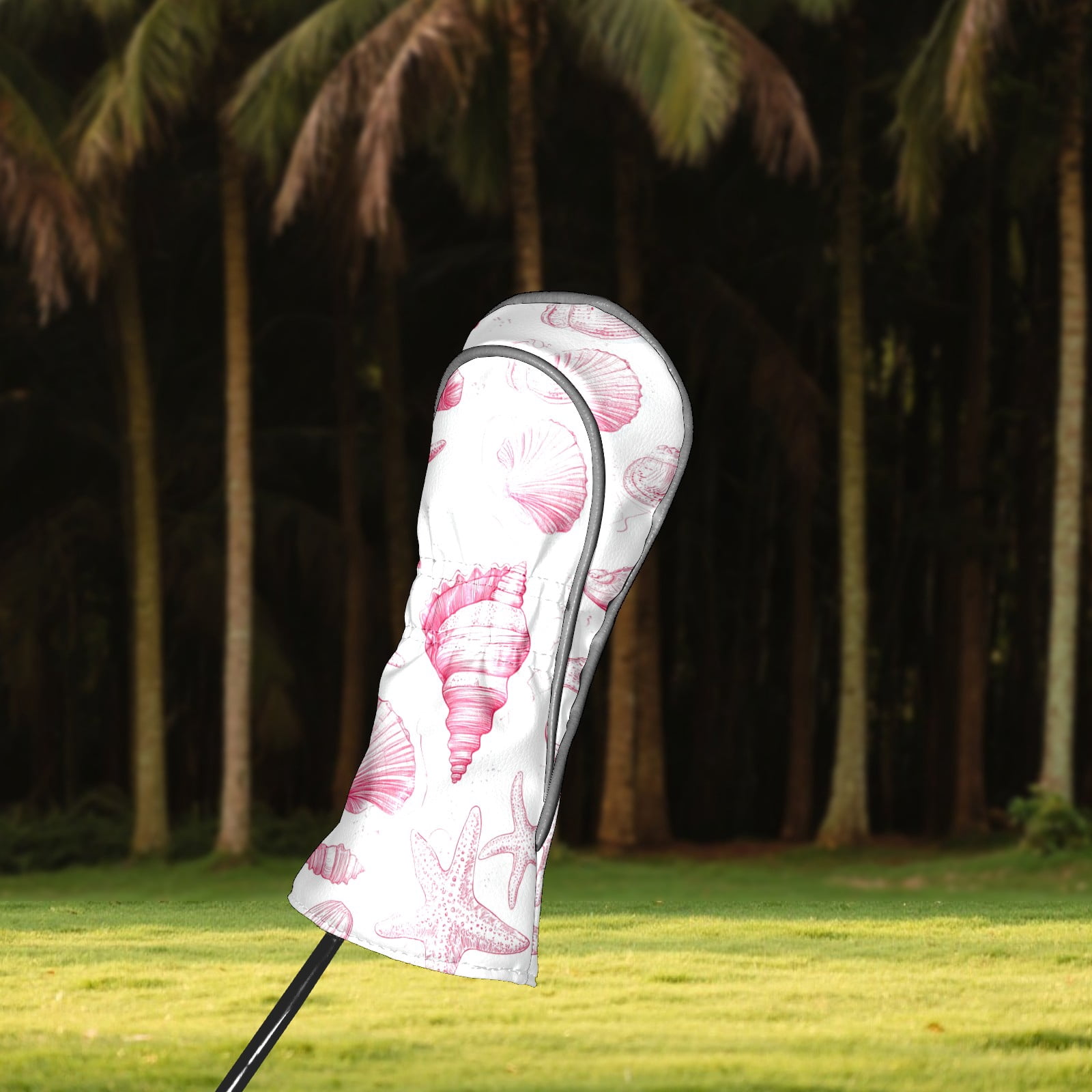 Golf Club Covers PU Leather Waterproof Head Covers for Fairway Woods Hybrids Dream Shell Starfish