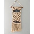 thumbnail image 3 of Macramé Wall Hanging, Small Triple Diamond Style, Fringe Tassel Banner - Woven Boho Shabby Chic Bohemian Decor - Apartment Dorm Living Room Bedroom Baby Nursery Art Accent – 8"W x 20"L, 3 of 4