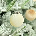 thumbnail image 3 of 15Pcs Flocked Christmas Ornaments - 2.36" Xmas Ball with Hanging Loops, Shatterproof Christmas Tree Decorations for Home Party, Holiday Wedding Decor, 3 of 6