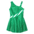 thumbnail image 5 of TiaoBug Girls Christmas Candy Cane Costume Shiny Sequins Ballet Dance Leotard Dress Green 14, 5 of 6