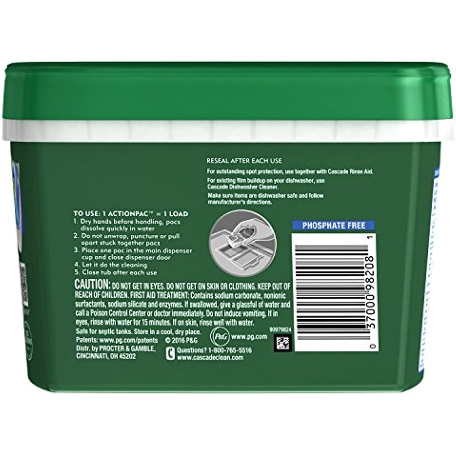 Cascade Complete Dishwasher Pods, Actionpacs Dishwasher Detergent, Fresh Scent With Dawn Power, 43 Count