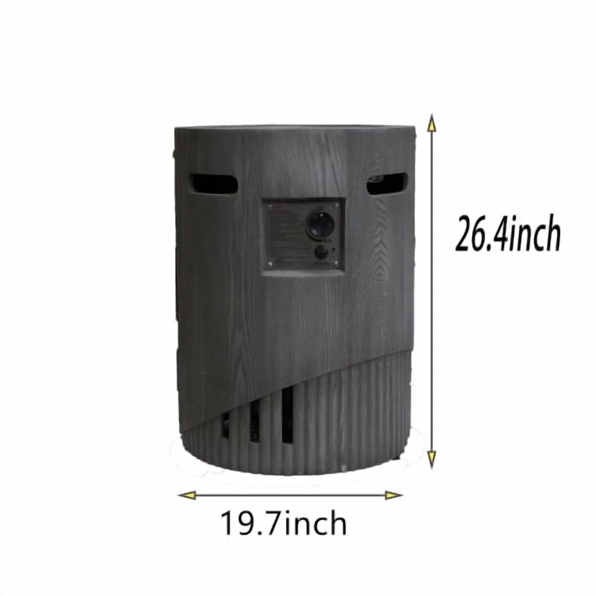 32000 BTU Outdoor Gas Fire Pit, Round, Magnesium Oxide Cultured Stone Finish with Rainproof Cover
