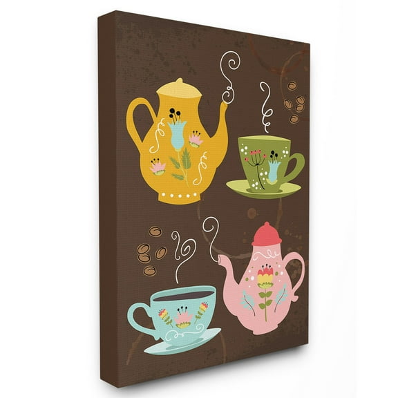 The Stupell Home Decor Collection Kettles And Coffee Cups Wall Art