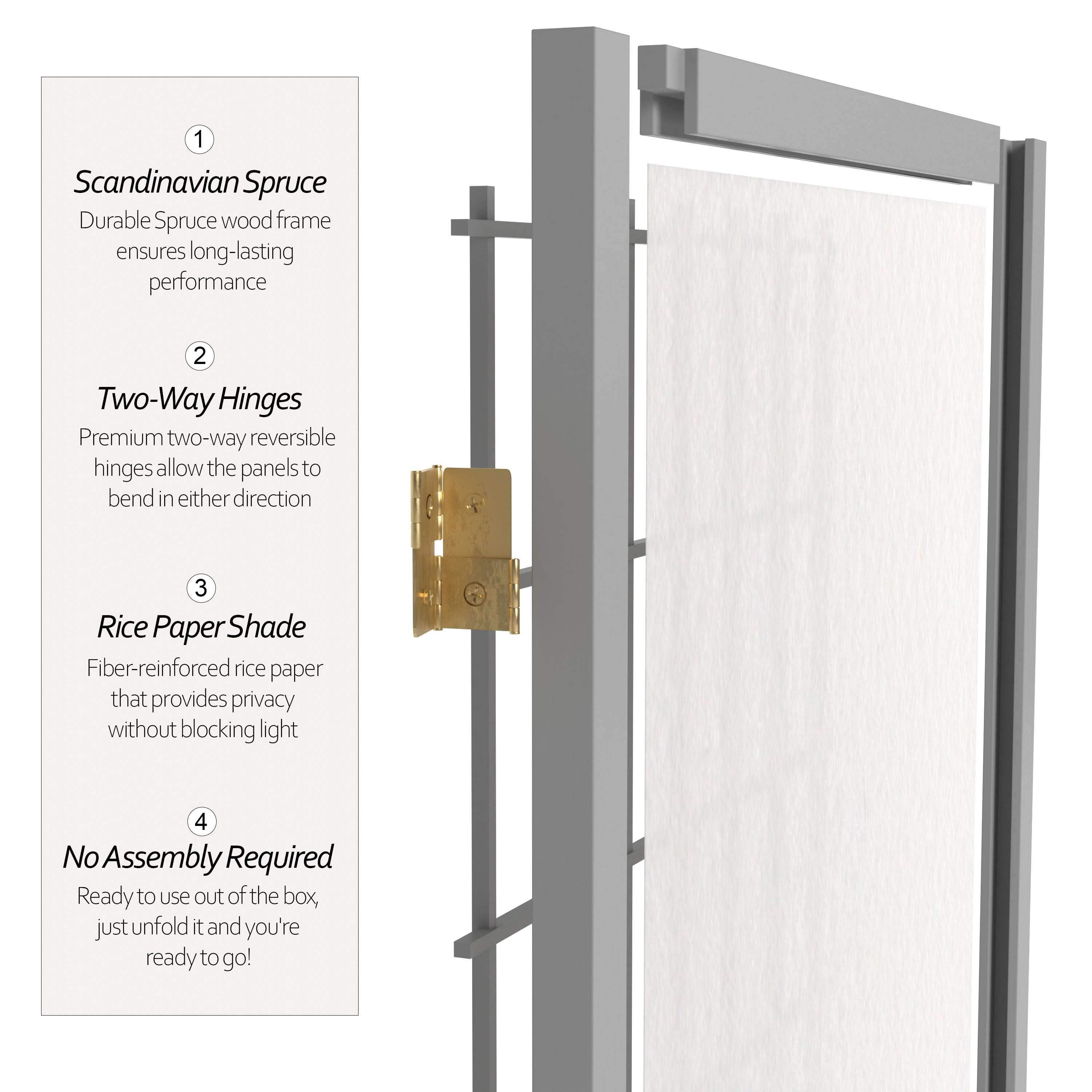 6 ft. Tall Window Pane - Special Edition - Grey - 4 Panels