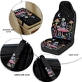 thumbnail image 6 of Xixirimido Car Seat Cover Set of 5 Pieces Front Seat Covers with Matching Seat Belt and Center Console Covers PU Leather Fits Most Vehicles, Black-Skull Mushroom Starry Night, 6 of 8