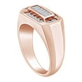 thumbnail image 2 of AFFY Father's Day Gift 3/4 Carat Baguette & Round White Natural Diamond Men's Statement Wedding Ring In 14k Solid Rose Gold(0.75Cttw) Ring Size-12.5, 2 of 2