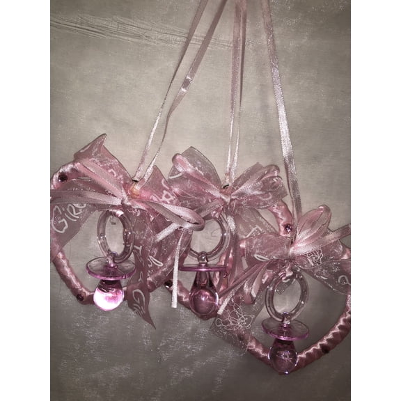 CHARMED Heart Necklaces Baby Shower Games Favors Prizes Pink Baby Girl's Cute and Adorable 12PC