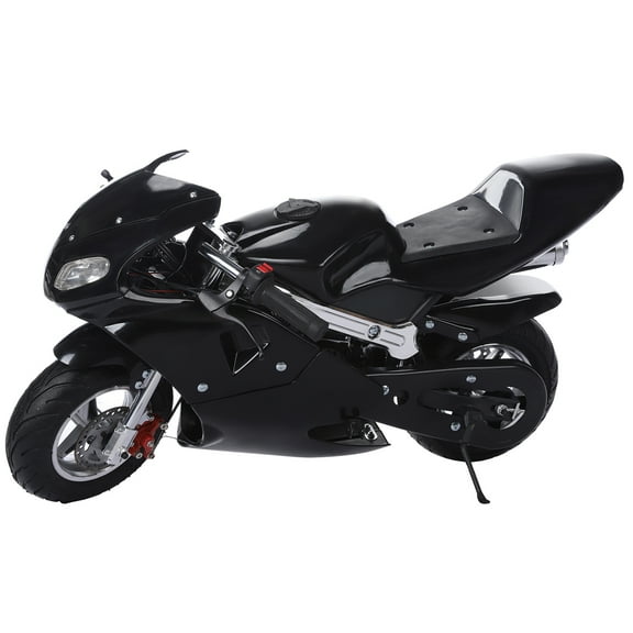 StarBay 2-Stroke Children Gas Motorcycle 49cc Dirt Bikes Rubber Handlebar Mini Moto 12 Years Old Kids Pocket, Single Padded Seat