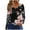 Black, variant on EchfiProm Womens Relaxed Fit Tops V-Neck Long Sleeve Black Fall Floral T-Shirt for Women