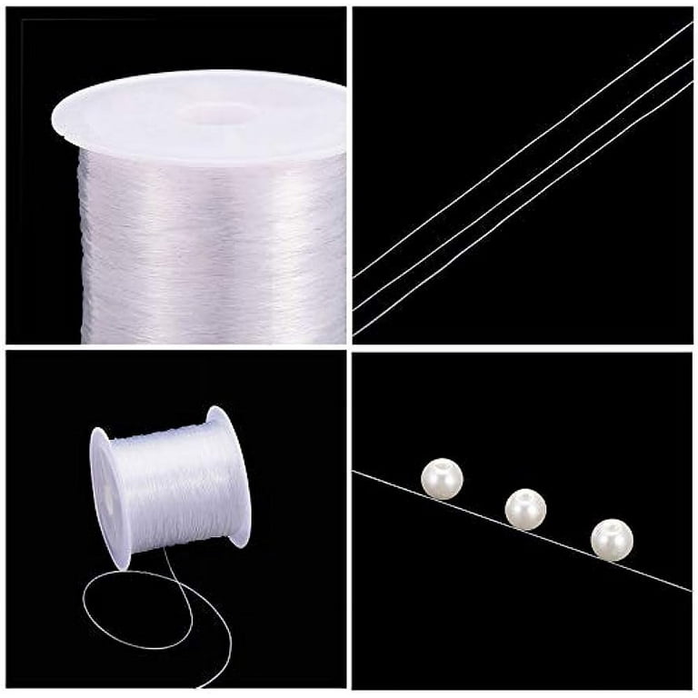 0.45mm Crystal Beading Cords Clear Fishing Line Invisible Nylon Thread Jewelry  String Wire Cord String for Party Christmas Decor Seed Beads Jewelry  Bracelet Making 30 Yards 