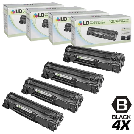 LD Remanufactured Replacement for Canon 3484B001AA Set of 4 Black Laser Toner Cartridges for use in Canon ImageClass LBP6000  LBP6030w  and MF3010 s