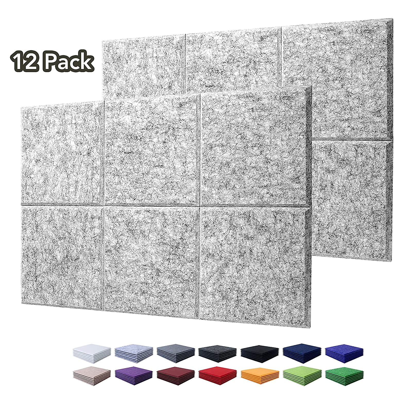 Acoustic Treatment Used in Home & Offices 12 X 12 X 0.4 Inches Grey Acoustic Soundproofing Insulation Panel Tiles 12 Pack Set Acoustic Absorption Panel 