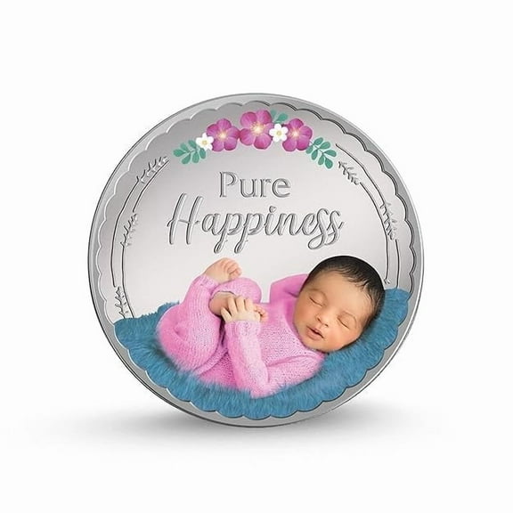 Pamp Mmtc Newborn Baby Girl Gift Box - 20 Gram Colorized Silver Coin - Pink