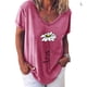 thumbnail image 2 of Qarigey Camisa de manga corta con cuello en V y estampado de flores Daiay para mujer Prendas para la parte inferior del cuerpo Rosa L Qarigey AP002134-43, 2 of 3