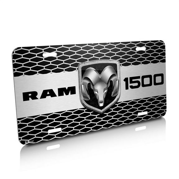 RAM 1500 Truck Grill Graphic Aluminum License Plate