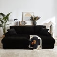 thumbnail image 4 of Corduroy Sofa with Ottoman and Supportive Seat / Perfect for Busy People to Rest, 4 of 6
