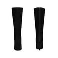 thumbnail image 2 of BLISSFUL STEP Women's Boots Faux Suede Knee High Stiletto Heel Pointed Toe Back Zipper Boots Black 6, 2 of 7
