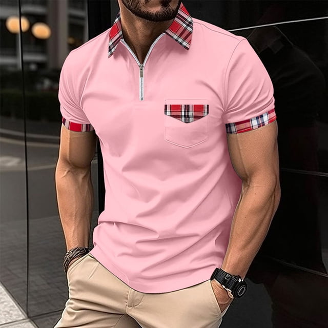 Chemises pour Hommes, Chemise Décontractée à Col Rabattu à Manches Courtes