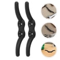 thumbnail image 1 of FESTFENDS 2Pcs Black Flagpole Cleats Bracket Nylon Quick Install Weatherproof Hooks for Marine Boats, 1 of 8