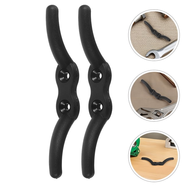 FESTFENDS 2Pcs Black Flagpole Cleats Bracket Nylon Quick Install Weatherproof Hooks for Marine Boats