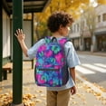 thumbnail image 6 of Butterfly and Teal Pink Pattern 17" School Backpacks for Teens,Waterproof Oxford Fabric,S-Shape Padded Straps for School,Travel,Hiking,Camping, 6 of 6