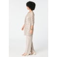 thumbnail image 5 of Roaman's Women's Plus Size Plus-Size 3 Piece 3/4 Sleeve Foil Lace Duster Pant Set, 5 of 6