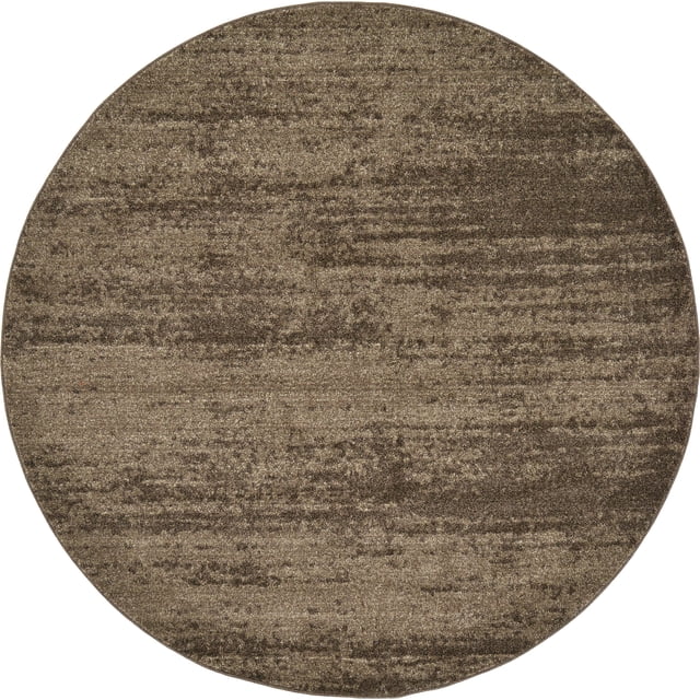 Unique Loom Del Mar Collection Contemporary Transitional Round Rug, 6 Feet, Brown/Light Brown