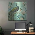 thumbnail image 5 of Luxe Metal Art 'Peacock Arbor V Blue' by Sue Schlabach, Metal Wall Art, 36"x36", 5 of 9