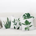 thumbnail image 2 of 20x20 inches 4pcs Tropical Leaves Linen Pillow Covers Green Plant Leaves Palm Succulents Modern Farmhouse Square Throw Pillow Case Home Decorative for Sofa Bedroom Office Living Room, 2 of 5