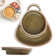 thumbnail image 2 of Chip and Dip Plate, Divided Plate with Handle, Oval Ceramic Breakfast Bowl for Salad, Soup and Sandwich Bowl for Bread Cracker, Soup Bowl with Bread Holder for Home and Restaurant, 8.07x6.89x1.97", 2 of 5