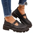 thumbnail image 5 of Willtoo Women Polka Dot T-Strap Mary Jane Platform Shoes, Adjustable Buckle Lug Sole Round Toe Chunky Loafers, Elegant Block Heel Non-Slip Slip-On Dress Shoes Casual Daily Work School Shoes, 5 of 5