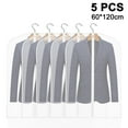thumbnail image 1 of Juego de 5 bolsas de ropa colgantes para almacenamiento, funda transpirable para traje, protector antipolvo para traje con cremallera para traje, abrigo, chaqueta, 1 of 8