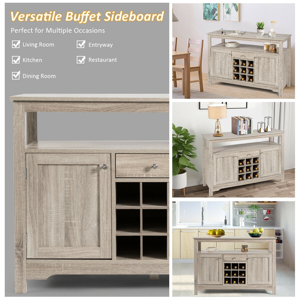 buffet server sideboard wine cabinet console