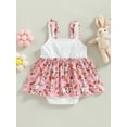 thumbnail image 4 of Bagilaanoe Newborn Baby Girl Easter Rompers Dress Bunny Print Sleeveless Bodysuit 3M 6M 12M 18M Infant Summer One Piece Jumpsuit, 4 of 9
