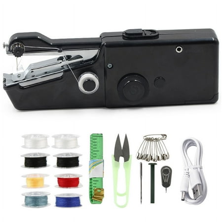 Handheld Sewing Machine, Easy To Operate Hand Held Sewing Machine, Portable Mini Sewing Machine Suitable for Home, Travel and DIY, Sewing Machine for Beginners Black