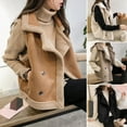 thumbnail image 2 of Women Waistcoat Sleeveless Lapel Double-Breasted Short Style Solid Color Casual Cardigan Thickened Velvet Lining Vest Coat, 2 of 8