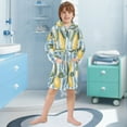 thumbnail image 5 of FORMRS Niños Bathrobe Unisex Hooded Robe Soft Plush Pajamas Sleepwear, Size 2-3T, Retro Lemon Leaves, 5 of 7