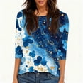 thumbnail image 5 of KLHDSF 3/4 Sleeve Tops for Women Basic Crew Neck Spring Blouses Casual Fit Fall T Shirts 2026 Blue XXXL, 5 of 5